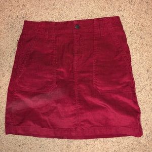 old navy corduroy red skirt